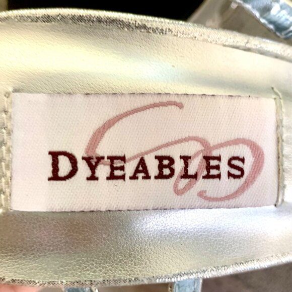 Dyeables Dahlia Silver Rhinestone PU Strappy Heels Size US 7 4.5-Inch Stiletto - Picture 9 of 11